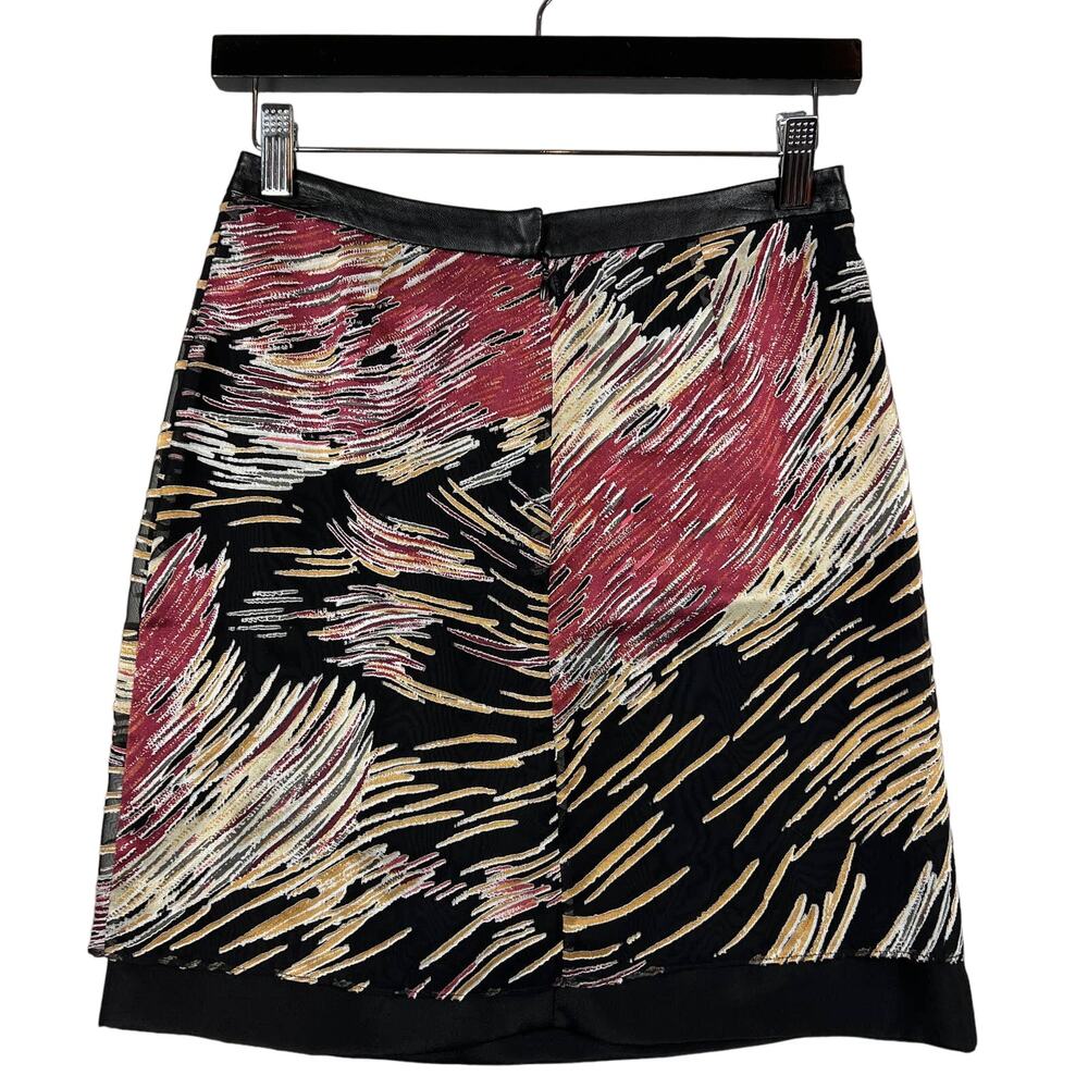 Timo Weiland Leather Trim Mini Skirt - 0